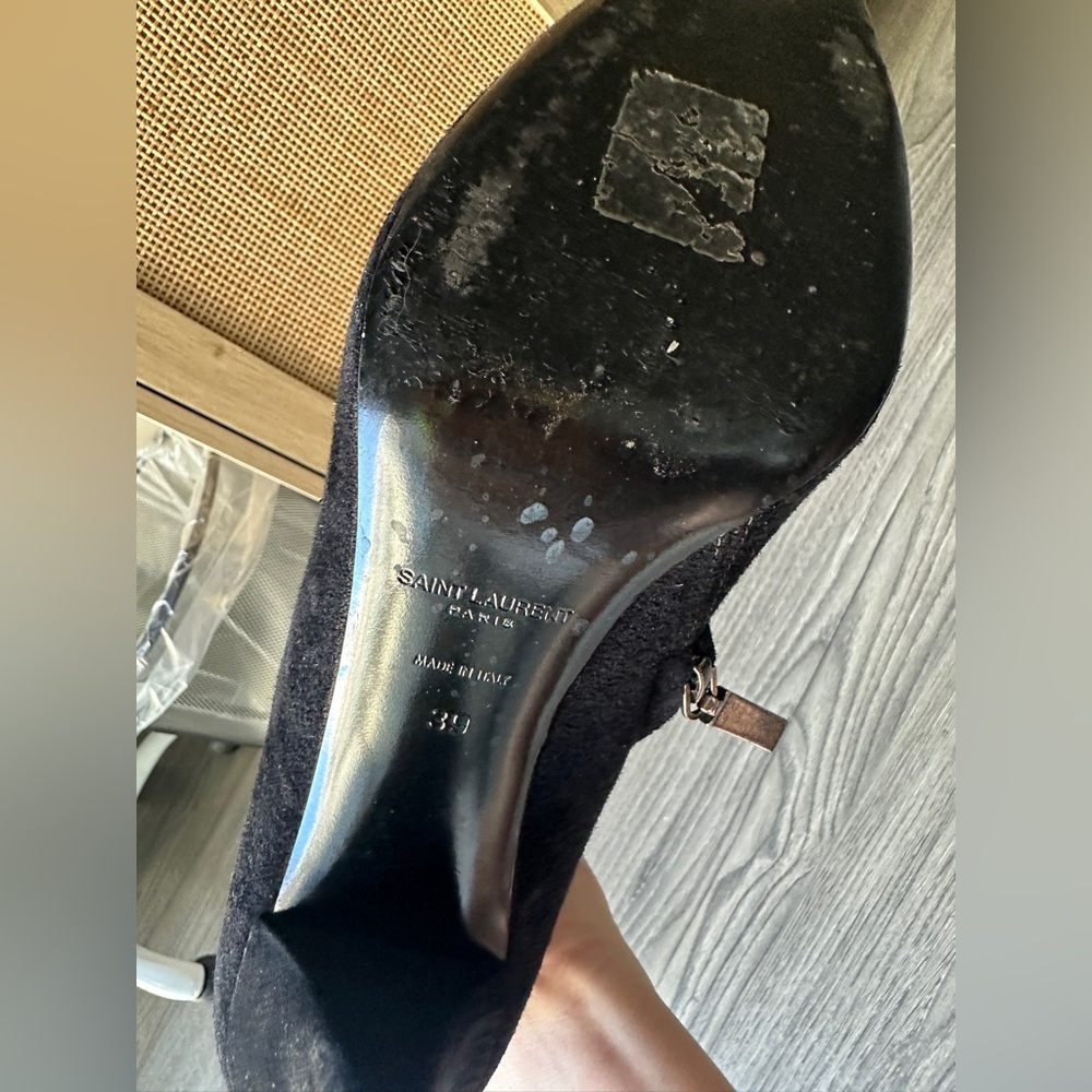 SAINT LAURENT black suede booties size 39​ - Picture 2 of 7